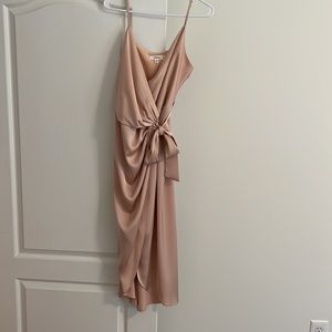 Liena Satin Wrap MIDI Dress for Wedding/Guest